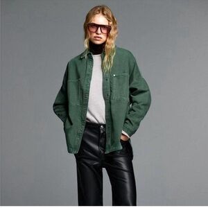 Zara Women's Green Jean Jacket
